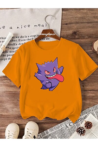 H&GHAMLEGİYİM تي شيرت Gengar مطبوع للأطفال مقاس كبير