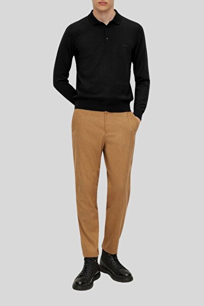 BOSS Yünlü Regular Fit Polo Yaka Kazak Erkek KAZAK 50476357 001