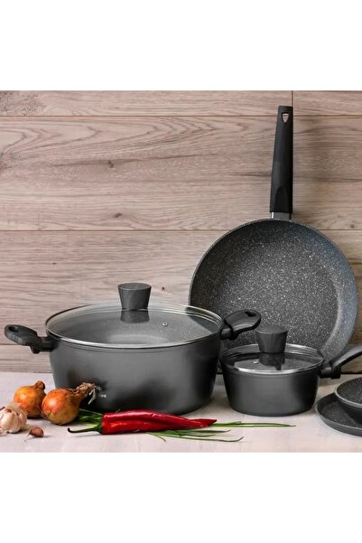 Ambition Pot with lid 20cm, 2.3L, Qualum Basic Stone Edition coating, Loft