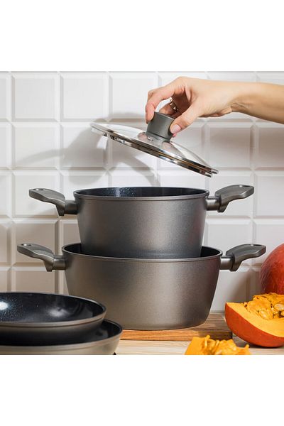 Ambition Pot with lid 24cm, 4.1L, Qualum Ceramic coating, Verso