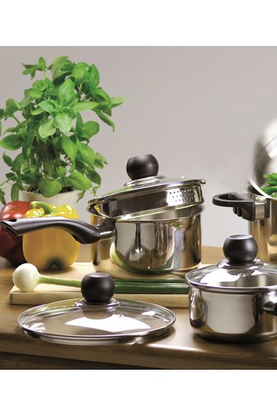 Ambition Stainless steel saucepan with strainer lid 16cm, 1.8L, Vikos