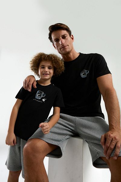 Arnetta Cup Illustrated Father Son Team, Father and Child Pajamas Priced Individually