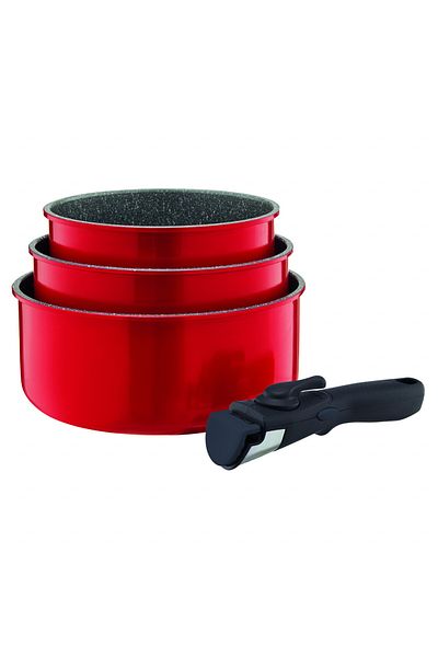 Ambition Pot set with removable handle, 4 pieces, Qualum Basic Stone Edition coating, Jasper