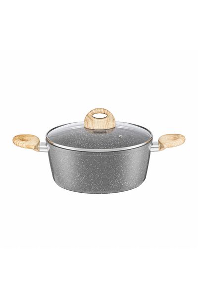 Ambition Pot with lid 24cm, 4.1L, Stone Effect coating, Kenya