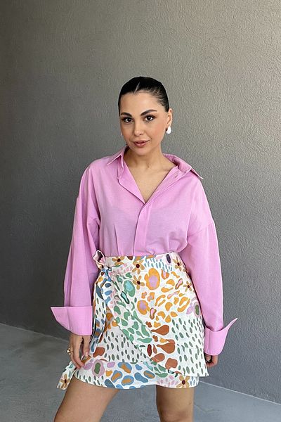 Seda Yalçın Atelier Flowy Oversize Pink Shirt