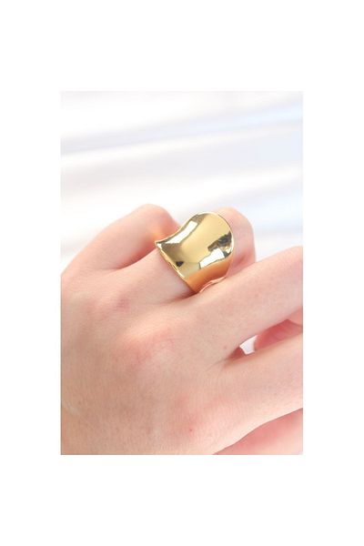 Skygo Gold Color Adjustable Curved Mirror Ring - Tj-Byk3115