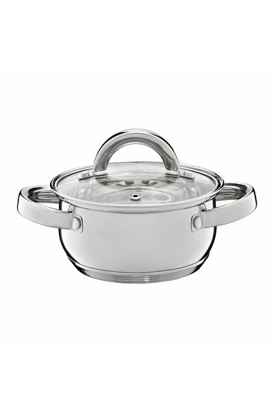 Ambition Stainless steel pot with lid 14cm, 1.1L, Berry