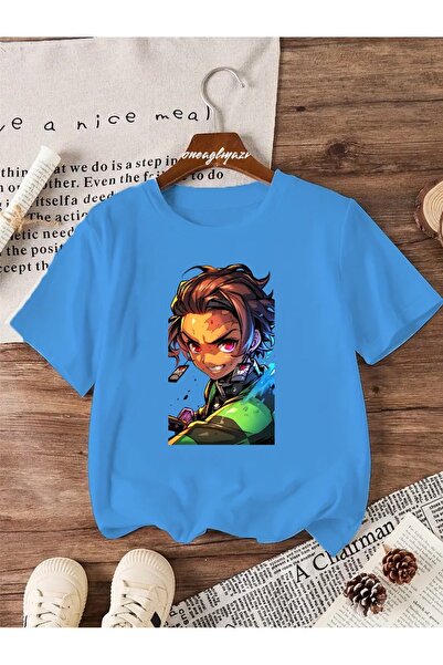 oneagılyazı Tricou supradimensionat pentru copii cu imprimeu Demon Slayer