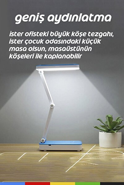 CSled Şarjlı Robot LED Masa Lambaları – Katlanabilir, Portatif, Kamp & Ders Çalışma Işığı (24 LED)