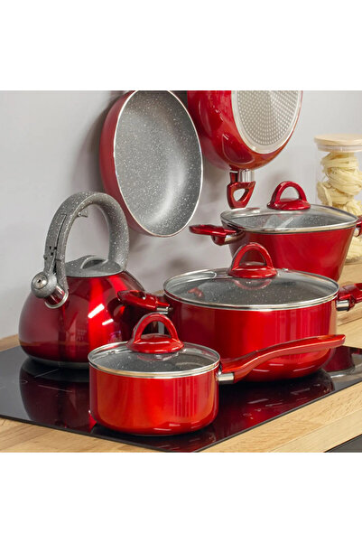 Ambition Pot with lid 28cm, 6.7L, Qualum Basic Stone Edition coating, Jasper