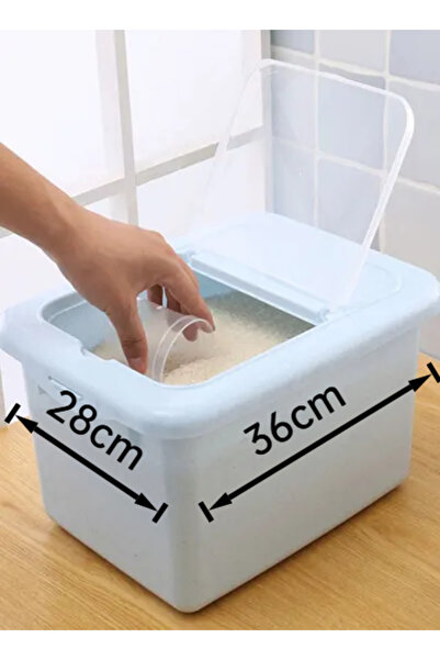 COOYA Rice Storage Box,Fade-proof,durability and extensive,for Kitchen Storage,34x26x19.5cm,Blue