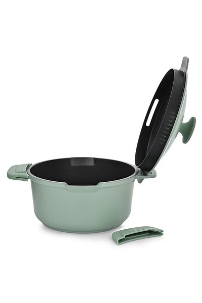 Ambition Pot with lid 20cm, 2.6L, Qualum Basic coating, Fern