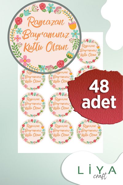 LiyaCraft Good Holiday Label Sticker 48Pcs 3.5cm