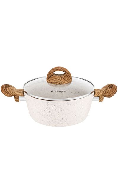 Ambition Pot with lid 20cm, 2.2L, Pfluon Cookmark™ coating, Nature
