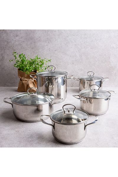 Ambition Stainless steel pot set, 10 pieces, Dallas