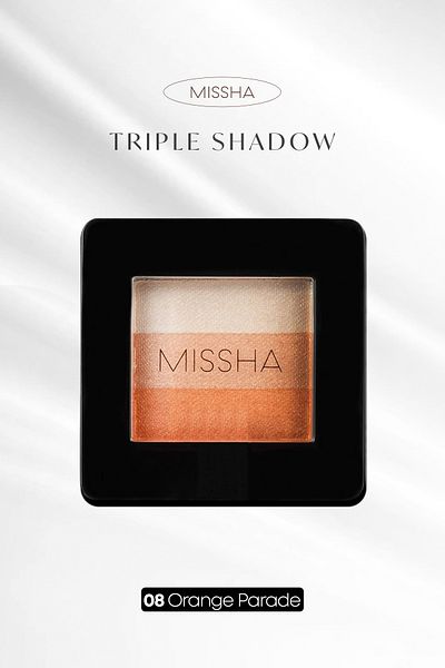 Missha ظلال عيون ثلاثية الألوان ذات ملمس ناعم - غير قابلة للانسكاب رقم 8 (مظلة برتقالية)