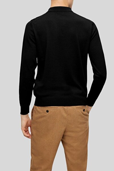 BOSS Yünlü Regular Fit Polo Yaka Kazak Erkek KAZAK 50476357 001