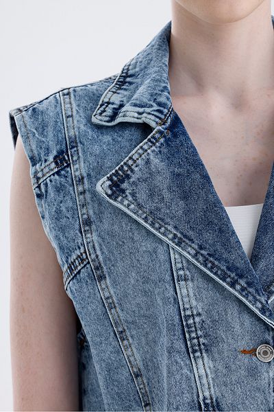 For Angels Vestă de blugi oversize Boyfriend Basic