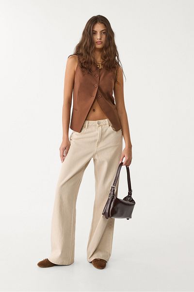 Stradivarius سترة بأزرار عادية