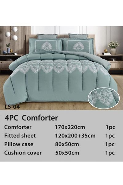 Moon Luxury 4-Piece Single Duvet Set (220 x 170 cm) - Fits a 120 x 200 cm bed