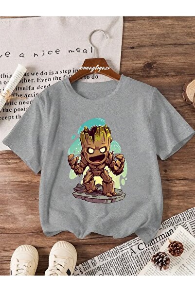 oneagılyazı تي شيرت كبير الحجم مطبوع عليه Groot للأطفال