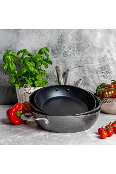 Ambition Pot with lid 28cm, 5.5L, Qualum Basic coating, Bubble