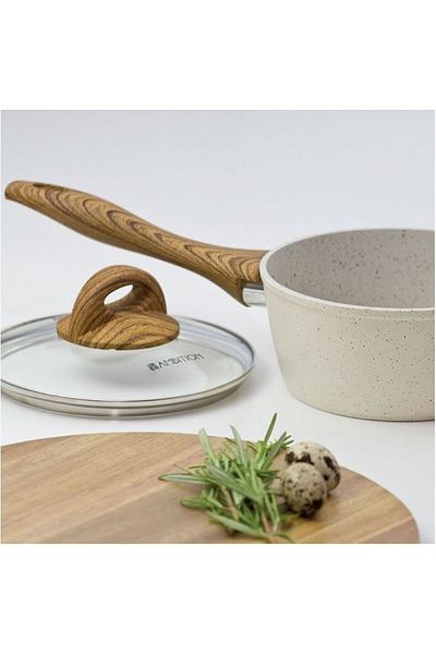 Ambition Cratita cu capac 16cm, 1.2L, invelis Pfluon Cookmark™, Nature