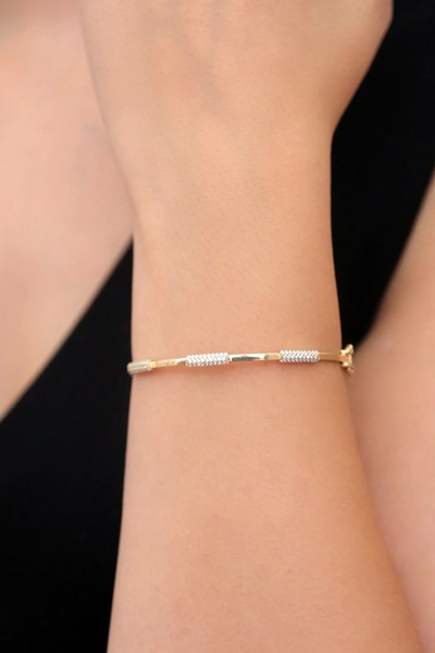 Arpaş Güzide 14 Ayar Altın Taşlı Spor Kelepçe