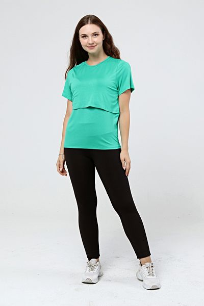 LadyMina Pijama Πράσινο κοντομάνικο μπλουζάκι εγκυμοσύνης και θηλασμού