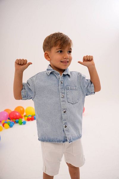 anonim Boy's Denim Suit with Shorts