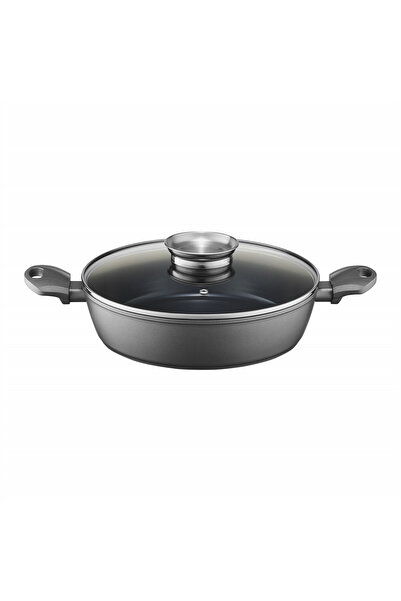 Ambition Deep frying pan with lid 28cm, 3.7L, Aroma Knob system, Qualum Ceramic coating, Verso