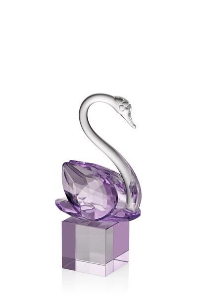 SETABIANCA Seta Kristal Küp Kaideli Kuğu Lila 6*8*14 Cm