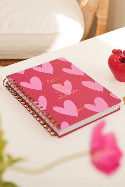 Matt Notebook A5 Spiral Bound Unlimited Planner Agenda with Motivational Pages Hearts