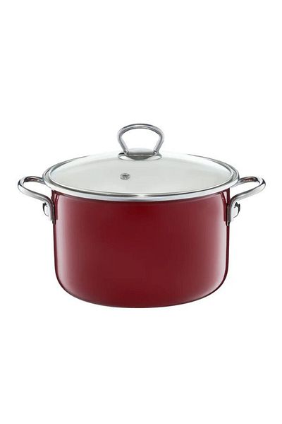 Emalia Olkusz 1907 Oala emailata cu capac 20cm, 2.6L, visiniu, Optimum
