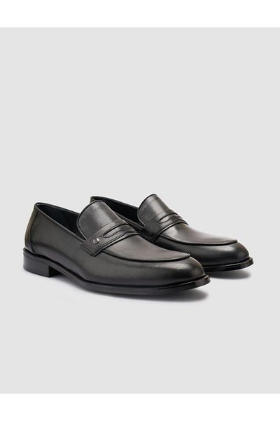 Cabani 100% Genuine Leather Black Men's Classic Shoes