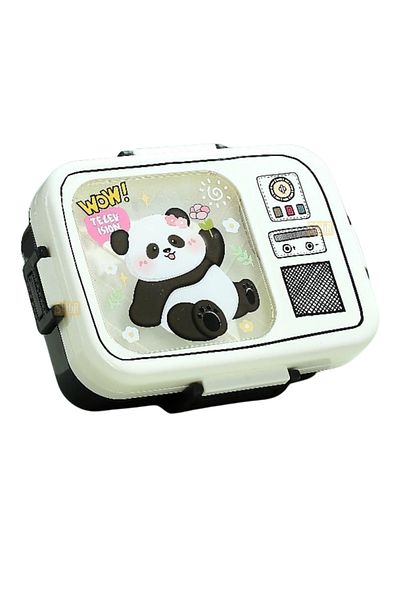 Vagonlife 820ml Sevinli Dostlar Bento Lunch Box - 3 Compartment Single Deck Stainless Steel