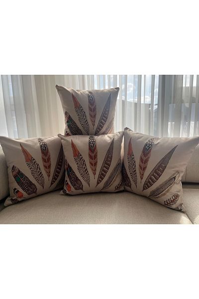 DRN Shandel Decorative Double Sided Printed 4-Piece Throw Pillow Cover