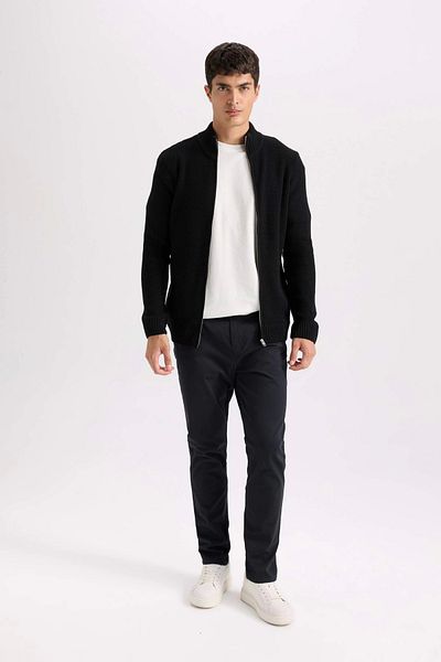 DeFacto Anthracite Slim Fit Chino Canvas Παντελόνι B2089