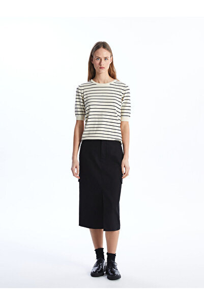 LC Waikiki Nevavm Women's Slim Fit Straight Skirt with a Difference