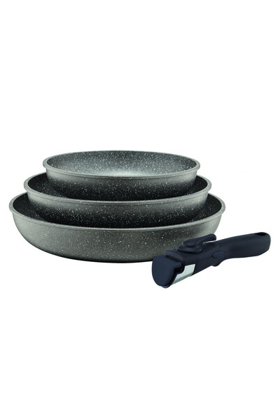 Ambition Pan set with removable handle, 4 pieces, Qualum Basic Stone Edition ...