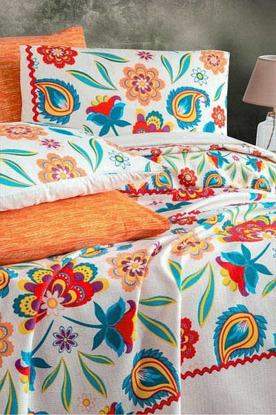 ETE HOMETEX Etehometex Double Person Printed Cotton Pique