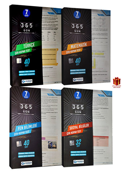 Gezegen Yayıncılık 7. Sınıf Türkçe-Mat.-Fen B.-Sosyal B. Çek Kopar Test+Hediye