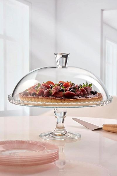 Paşabahçe 95200 Farfurie de patiserie cu picioare si capac 32,5 Cm