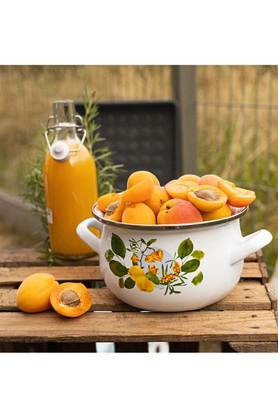 Emalia Olkusz 1907 Oala emailata cu capac 16cm, 2L, Pigwa