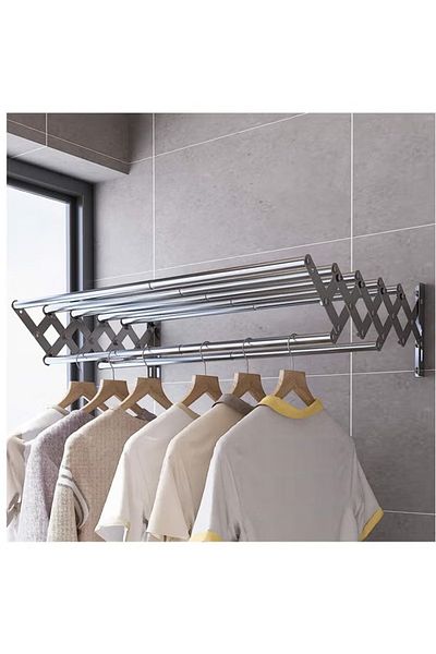 Cady One Wall mounted folding metal clothes rack 102x60cm