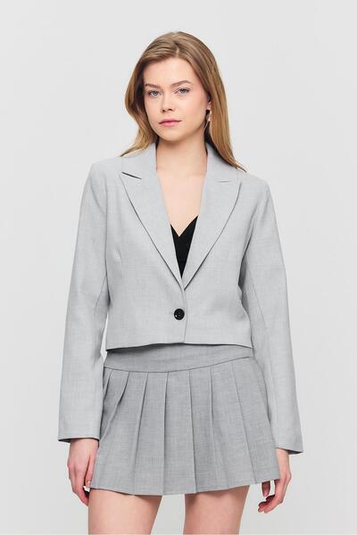 Rays 3969 Single Button Short Jacket Light Gray