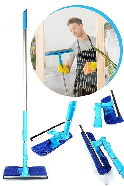 Anadolu Saray Self-Removing 180 Degree Rotating Telescopic Practical Glass Cleaning Apparatus Extending Glass Cleaning Mop