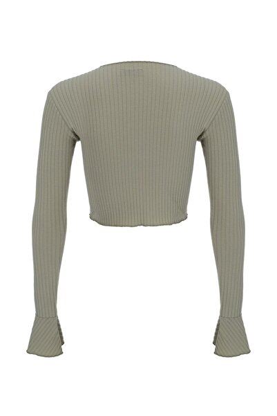 La Sarta Women's Sugar And Spice Water Green Soft Ribbed Shorts Skirt Top Set