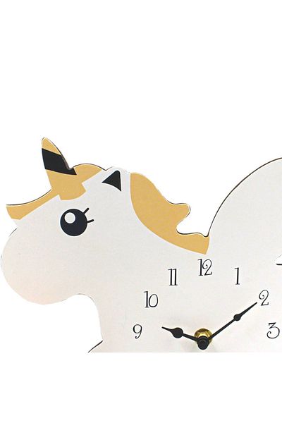 BM GİFT DESİGN Wall clock for children's room, 25x30 cm, cream unicorn pattern