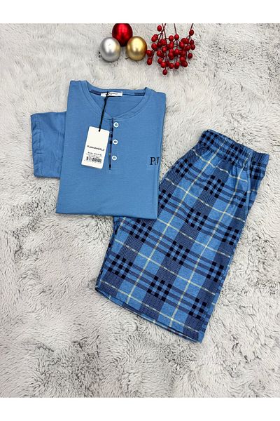 pijamaworld ΑΝΔΡΙΚΟ ΣΟΥΤΙΕΝ ΠΙΤΖΑΜΑ ΜΕ ΚΟΝΤΟΜΑΝΙΚΙ